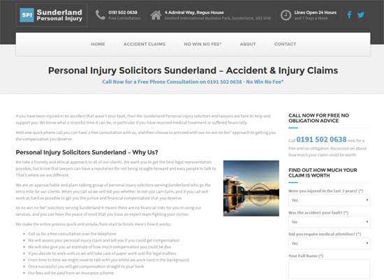 The Personal Injury Solicitors Sunderland Website by Bob Wilson.